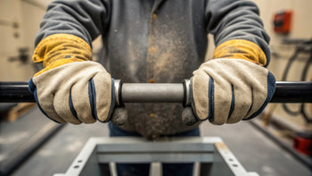 Worker handling silica rod 